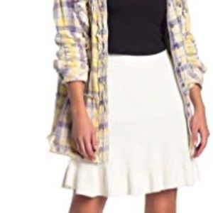 NWT Free People Solid Gold Skirt Cream Knit Small